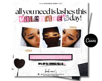 February Valentine&#39;s Day Lashes Booking Flyer