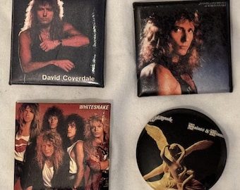 Whitesnake David Coverdale Pin Lot of 4 Pins Buttons Pop Rock 1980s