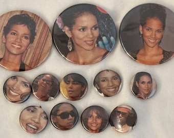 Halle Berry Actress Movie Star X-Men Storm Pinback Lot 12 Pins Buttons