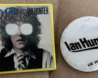 Ian Hunter Rock Music pin lot 2 vintage pins buttons
