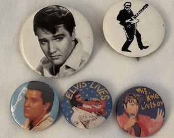 Elvis Presley Rock Classic Pin Lot 16 Buttons Pins Vintage