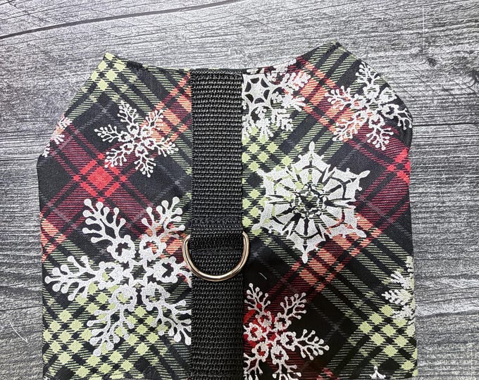 Featured listing image: Plaid & snowflakes Dog Harness Vest