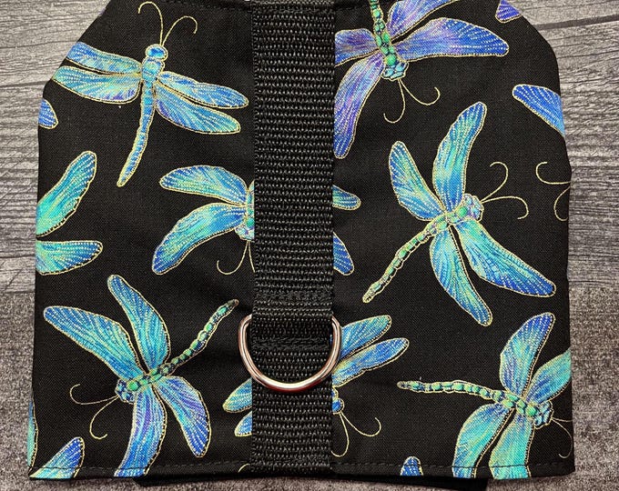 Featured listing image: Jewel tone dragonflies Dog Harness Vest
