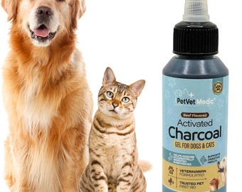 Flavored Activated Charcoal Gel for Dogs and Cats: Pet First Aid, Supports poisoning & Diarrhea