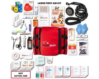 Botiquín de primeros auxilios para mascotas: Suministros de emergencia de PetVet Medic, cuidado de heridas