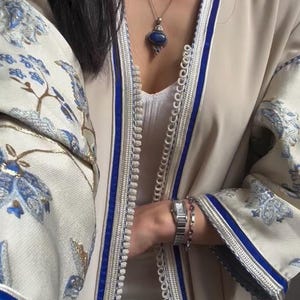 Silk & Brocade Moroccan Kimono – One-Piece Handmade Robe - Custom Made Sizes – Elegant Outfit for Eid, Weddings and  Special Occasions