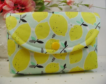 Genuine Leather Wallet Long Ladies Purse Handbag Multi Card Holder Organizer For Women Tropical Fruit Blooming Citrus Tree Lemons And Flowers Personalized