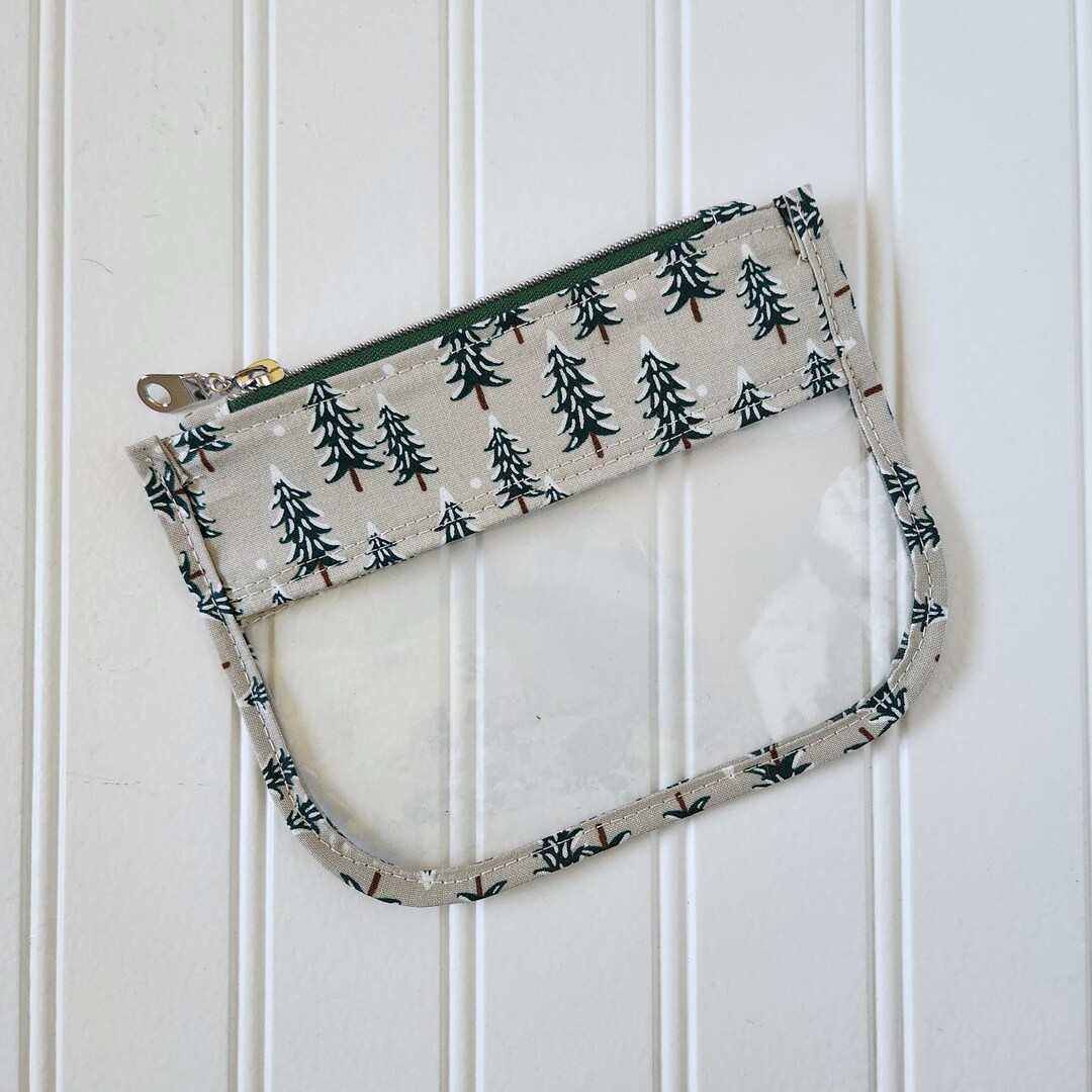 Trees Rifle Paper Rifle Paper Co Festive Fir Trees Clear Vinyl Coin Purse, Earbud Pouch ...