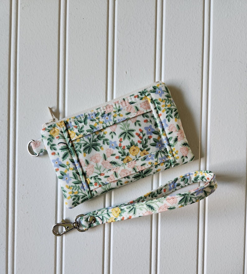 Rifle Paper Co ID Wristlet Wallet, Mini ID Wristlet Wallet, Zipper ID Wallet Wristlet, Bramble Lottie in Cream image 5