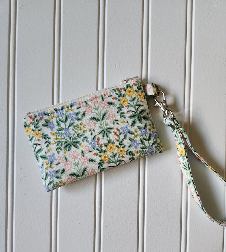 Rifle Paper Co ID Wristlet Wallet, Mini ID Wristlet Wallet, Zipper ID Wallet Wristlet, Bramble Lottie in Cream image 3