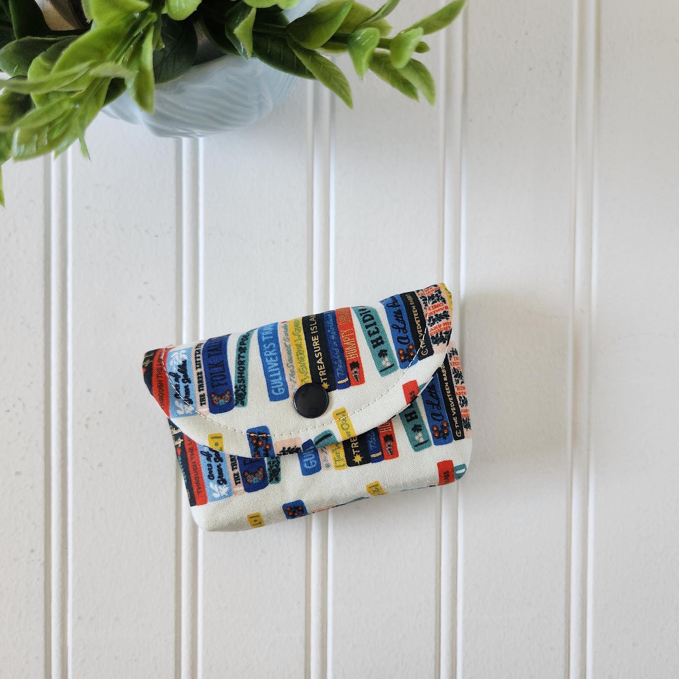 Rifle Paper Co Curio Book Club Cream MINI Snap Pouch, Mini Snap Pouch, Ear Bud Pouch, Lip Balm Pouch, Mini Accessory Pouch, Mini Book Pouch