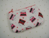 Valentine Typewriter Coin Purse, Valentine Pouch, Small Zipper Coin Purse, Small Zipper Pouch, Hello Sweetheart Typewriter