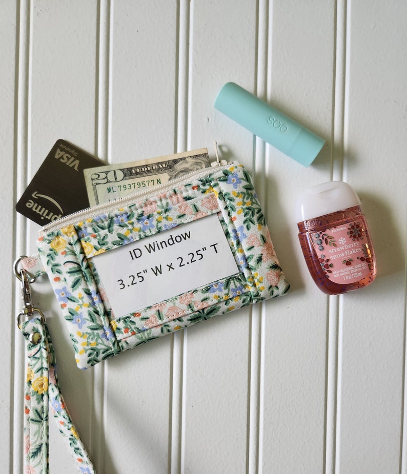 Rifle Paper Co ID Wristlet Wallet, Mini ID Wristlet Wallet, Zipper ID Wallet Wristlet, Bramble Lottie in Cream image 2