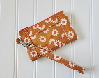 Honey Pie Daisy Caramel ID Wristlet Wallet, Mini ID Wristlet Wallet, Zipper ID Wallet Wristlet, Meadow Star, Ruby Star Society