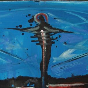 In Blue Power Tau Jesus Cross Original Hand Painted Painting Etsy
