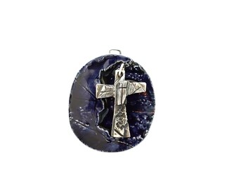 Tau cross  Design Brutalist Architecture. St Francis Silver 925 pendant, Crucifix