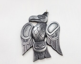 Eagle   Pendant  NorthWest Native . NorthWest COAST First Nations  .Canada. Pewter.Mystical and Magical pendant.