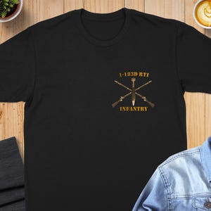 1-183D RTI Infantry shirt, Military Infantry T-Shirt, Veteran Army Tee, Mens Army Apparel, Military Gift, Army Souvenir, Cool Army Shirt