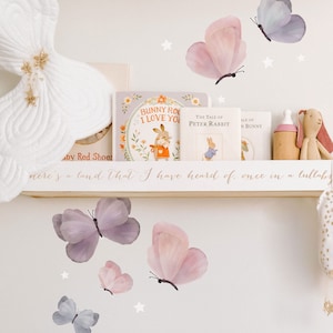 Extras Sheet | Butterflies Fabric Removable Wall Sticker, Girls Animal Butterfly Nursery Bedroom Fabric Decor Decals
