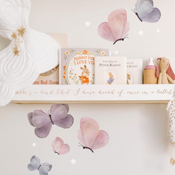 Butterfly Fabric Wall Stickers: Removable Nursery Decor for Girls' Bedrooms, Animal-themed Decals