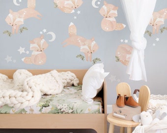 Wald Fuchs Kinderzimmer Wand Aufkleber: Wieder ablösbare Aufkleber für Kinderzimmer Dekor