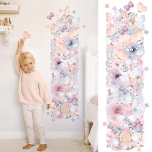 Feengarten Wandsticker Messlatte, Grösse Messlatte für Mädchen, entfernbares Abziehbild
