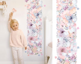 Feengarten Wachstumstabelle Wandtattoos, Abnehmbarer Stoff Kinderzimmer Dekor