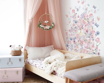 Enchanting Woodland Fairy Garden Wall Stickers: Removable Watercolor Decals for Baby Girl Nursery Decor