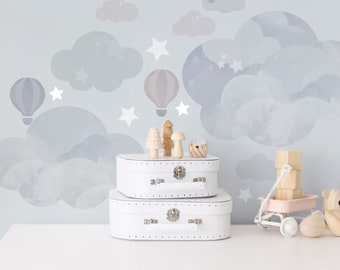Heißluftballon Wandtattoos, Wolken & Sterne für das Kinderzimmer