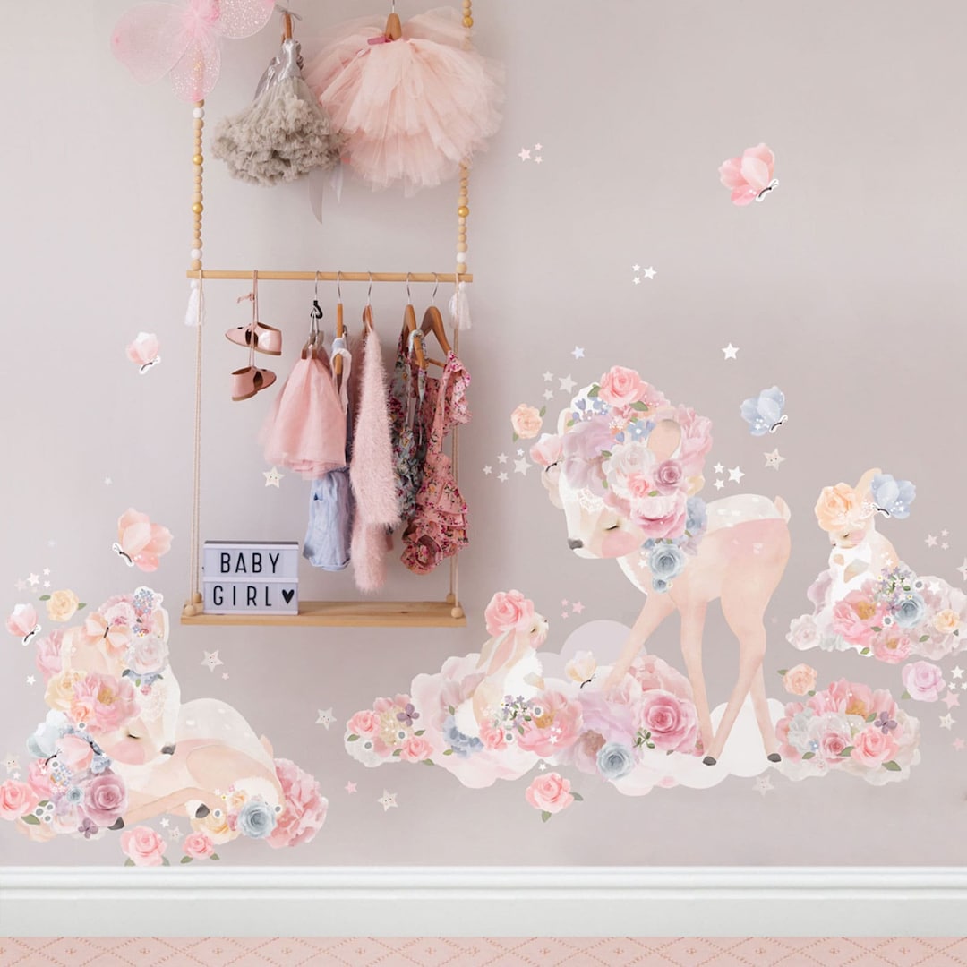 Picture Idea: Whimsical Forest Animal Wall Decals Bunny And Deer Stickers For