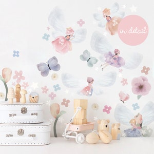 Extras Sheet | Fairy Garden Fabric Decal Wall Stickers, Removable Sticker, Fairies Fabric Removable Wall Stickers, Nursery Fairytale