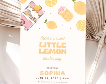 Lemonade Baby Shower Invitation: Editable Template (Digital Download)