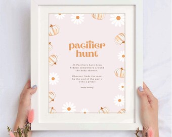 Pumpa-prästkrage-nappjaktlek skylt: Höstbabyshoweraktivitet (utskrivbar digital nedladdning)