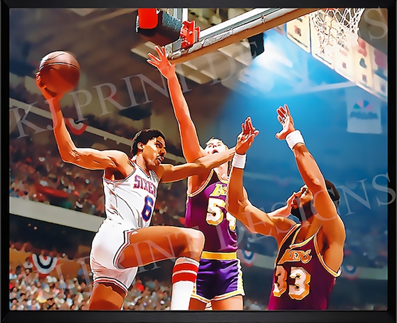 Dr. J Iconic Layup Print – NBA Finals, 76ers Legend - Etsy