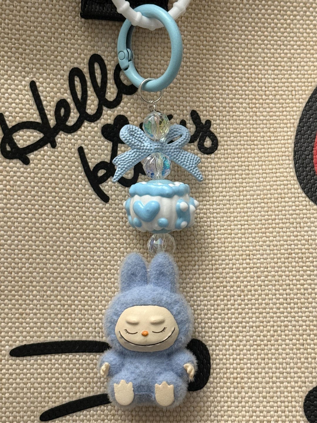Labubu In Blue Blue- Miniature Sitting Labubu Figurine Keychain - Etsy