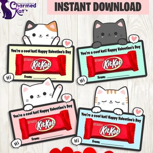 Valentinstag Geschenk für Kinder, KitKat Schokolade Valentinstag Geschenk, Schule Valentinstag Geschenk, Valentinstag Süßigkeit Favor Tag, SOFORTIGER DOWNLOAD