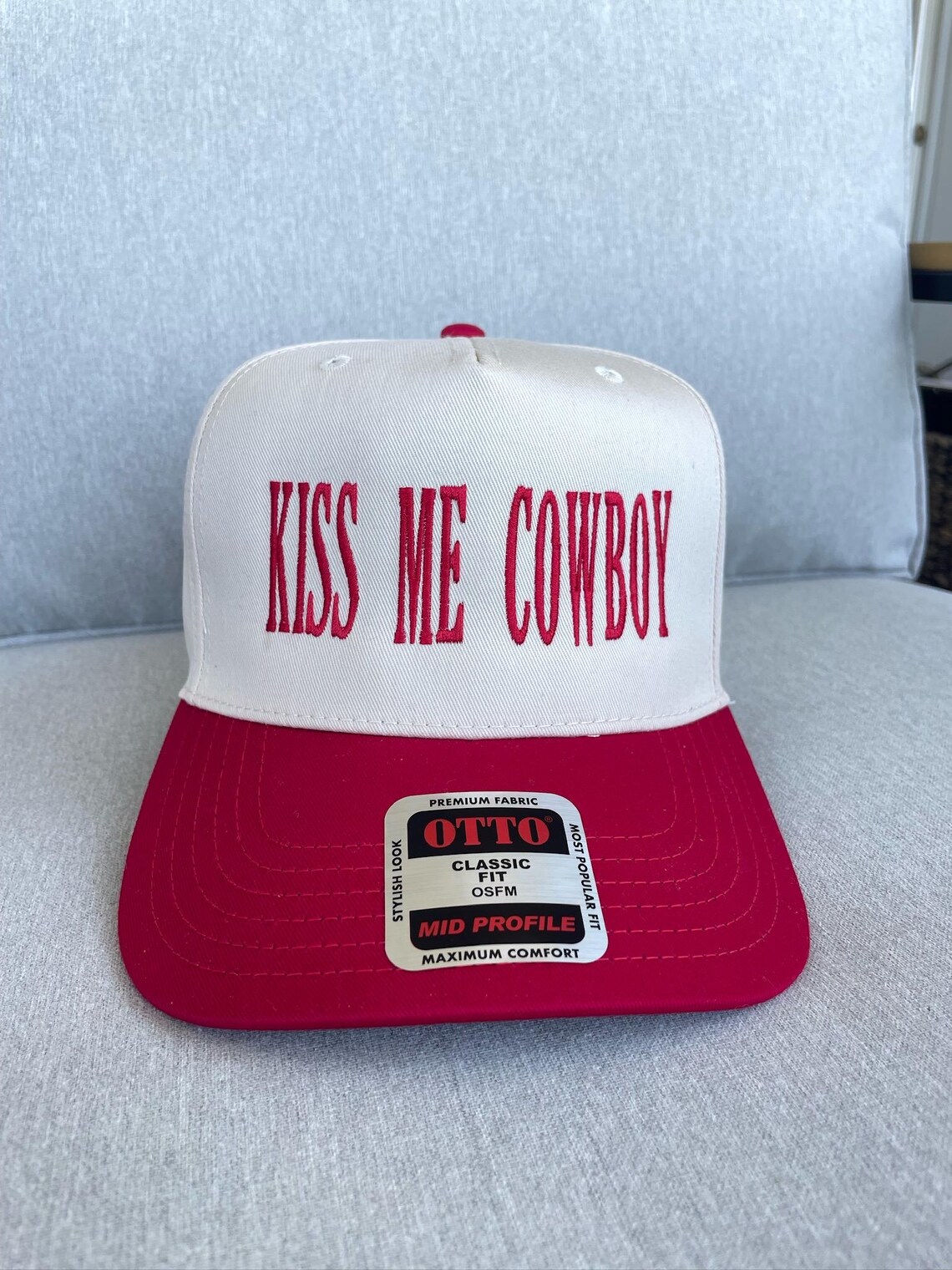 RED TRUCKER HAT - KISS ME COWBOY main image 0