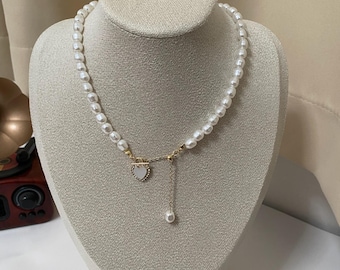 pearl heart necklace