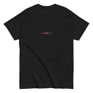 code: uniseks ontwikkelaars-T-shirt voor programmeurs die leven om te bouwen