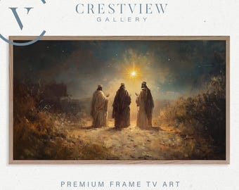 Three Wise Men Nativity Digital Art - Christmas Samsung Frame TV Decor  | TV158
