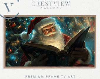 Christmas TV Art: Vintage Santa Checking List - Digital Download  | TV81
