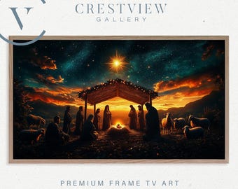 Nativity Scene Digital Art: Christmas Jesus Birth (Samsung Frame TV Download) | TV137