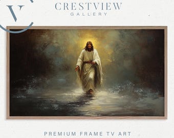 Samsung Frame TV Art: Jesus Walking on Water - Christian Digital Print  | TV156
