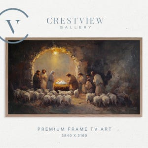 Samsung Frame TV Art: Nativity Winter Scene - Digital Download  | TV131