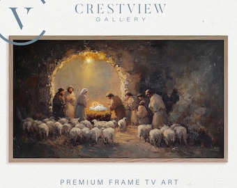 Samsung Frame TV Art: Nativity Winter Scene - Digital Download  | TV131