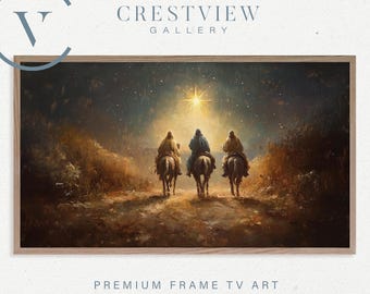 Nativity Scene Digital Art: Three Wise Men and Star of Bethlehem (4K Download)  | TV155