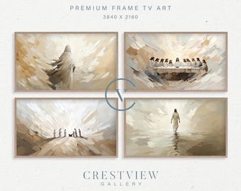 Frame TV Christmas Jesus Art SET of 4, Religious TV Art, Christian Faith, Jesus, Christmas tv Art, Eastertv Art, Religious Frame tv | TV53