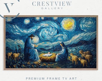 Nativity Scene Digital Download: Van Gogh Christmas Art (Samsung Frame TV)  | TV154