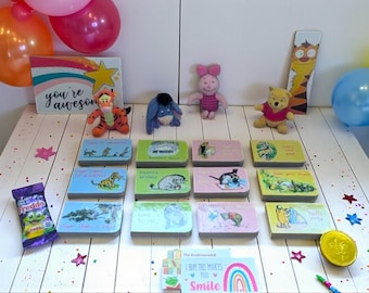 Conjunto de livros de tabuleiro vintage do Ursinho Pooh com pelúcia | Mini Livros de A.A. Milne