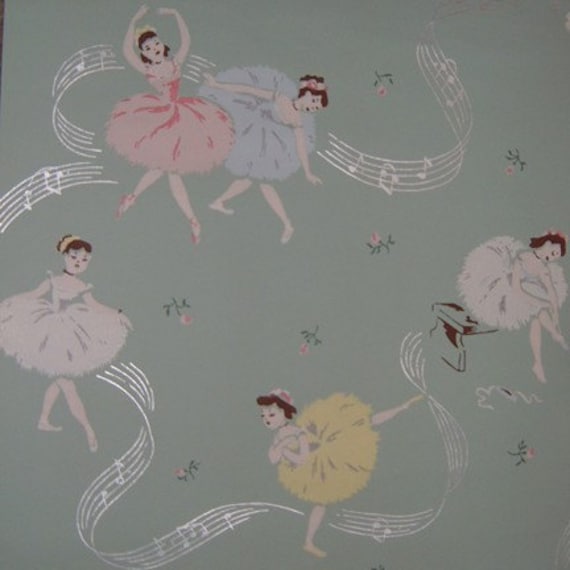 1950’s Vintage Ballerina Wallpaper | Etsy
